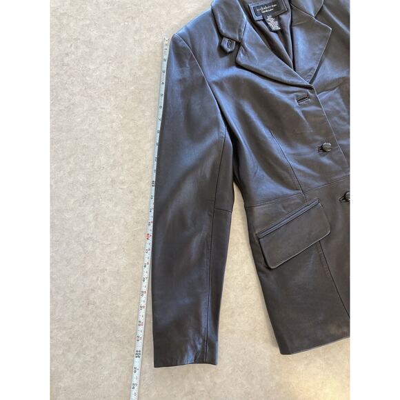 Women's Misses Croft and Barrow Brown Lambskin Leather Jacket Coat Small NWT - Picture 10 of 12